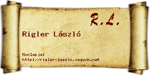 Rigler László névjegykártya